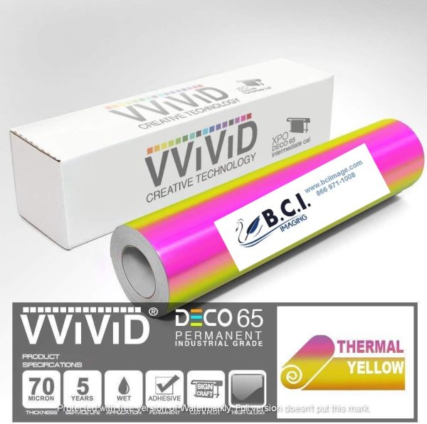 Vvivid Vinyl Others DECO65 High Gloss Thermal Gold-to-Pink Opal Holographic Adhesive Craft Film