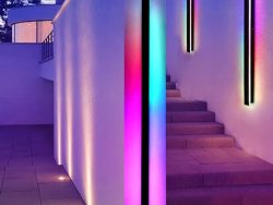 Outdoor Linear Metal Wall Mount Lamp Sconce (RGB)