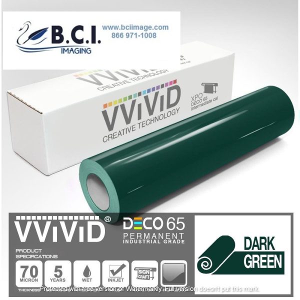 Vvivid Vinyl Others DECO65 Gloss Dark Green Permanent Craft Film