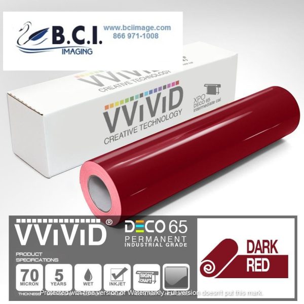 Vvivid Vinyl Others DECO65 Gloss Dark Red Permanent Craft Film