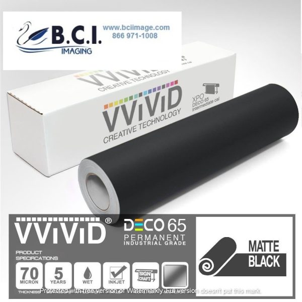 Vvivid Vinyl Others DECO65 Matte Black Permanent Craft Film