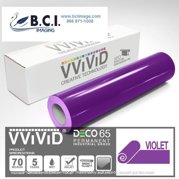 Vvivid Vinyl Others DECO65 Gloss Violet Permanent Craft Film