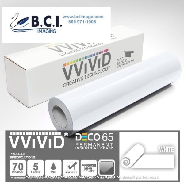 Vvivid Vinyl Others DECO65 Gloss White Permanent Craft Film