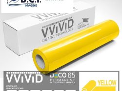 Vvivid Vinyl Others DECO65 Reflective Yellow Permanent Craft Film