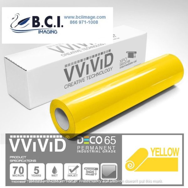 Vvivid Vinyl Others DECO65 Reflective Yellow Permanent Craft Film