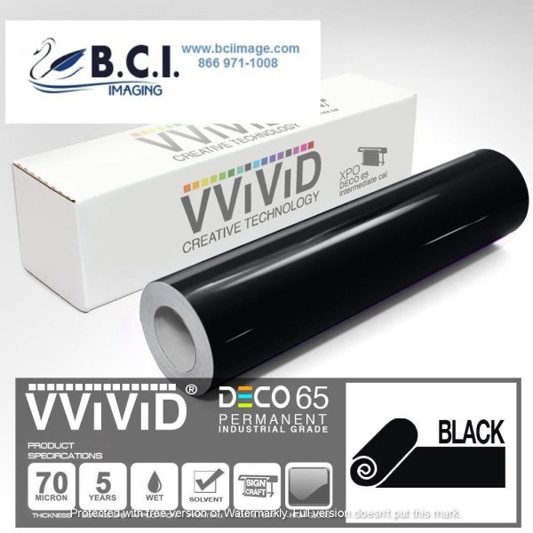 Vvivid Vinyl Others DECO65 Gloss Black Permanent Craft Film