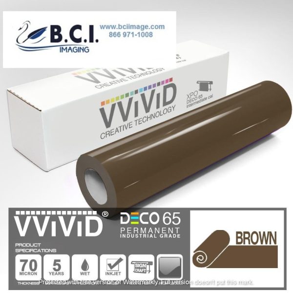 Vvivid Vinyl Others DECO65 Gloss Brown Permanent Craft Film