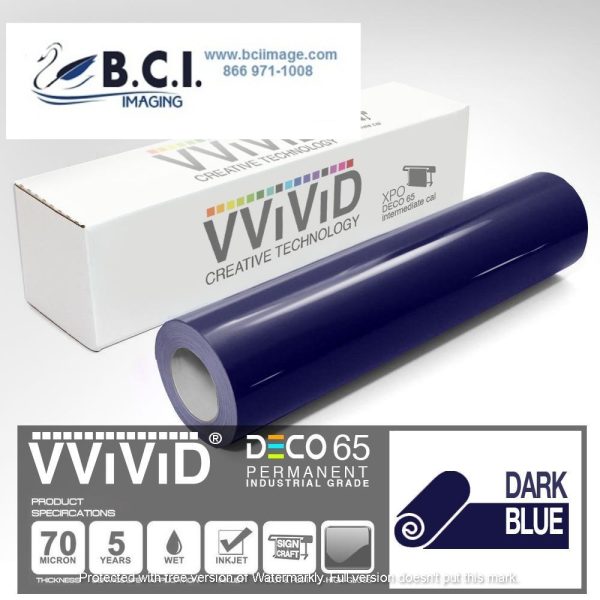 Vvivid Vinyl Others DECO65 Gloss Dark Blue Permanent Craft Film