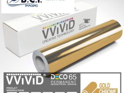 Vvivid Vinyl Others DECO65 Gloss Gold Chrome Permanent Craft Film