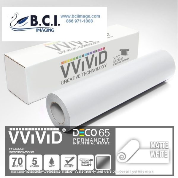 Vvivid Vinyl Others DECO65 Matte White Permanent Craft Film