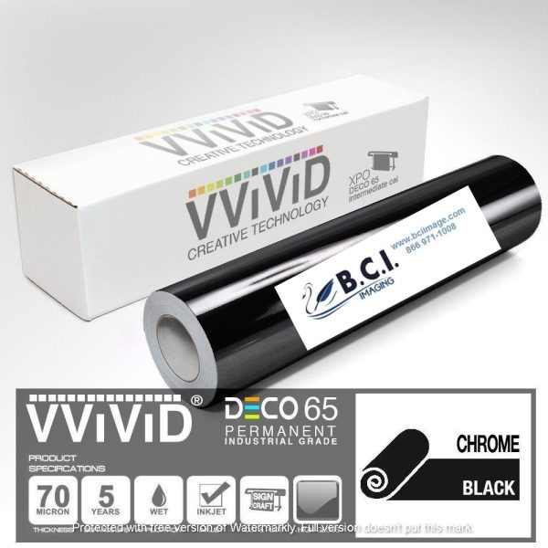 Vvivid Vinyl Others DECO65 Chrome Black Permanent Craft Film