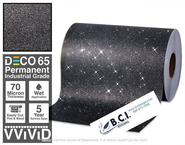 Vvivid Vinyl Others Deco65 Black Glitter Craft Vinyl