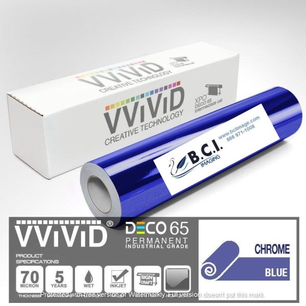 Vvivid Vinyl Others DECO65 Chrome Blue Permanent Craft Film