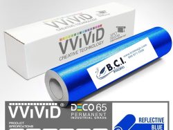 Vvivid Vinyl Others DECO65 Reflective Blue Permanent Craft Film