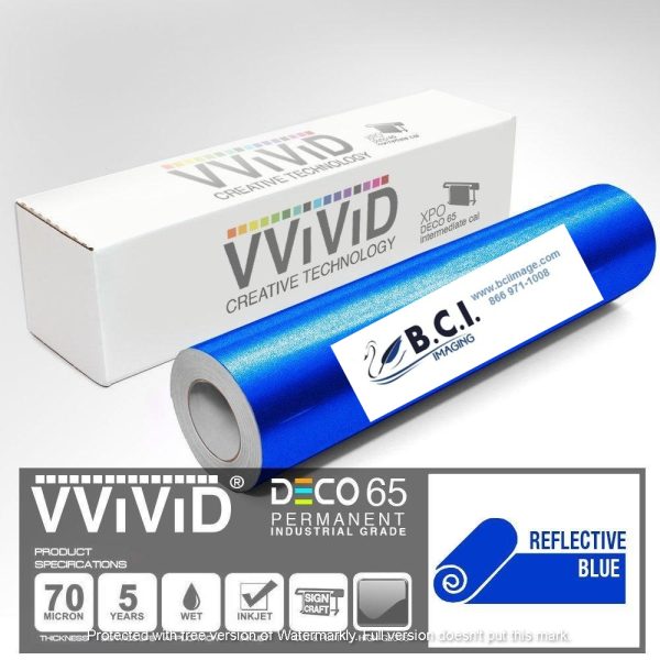 Vvivid Vinyl Others DECO65 Reflective Blue Permanent Craft Film