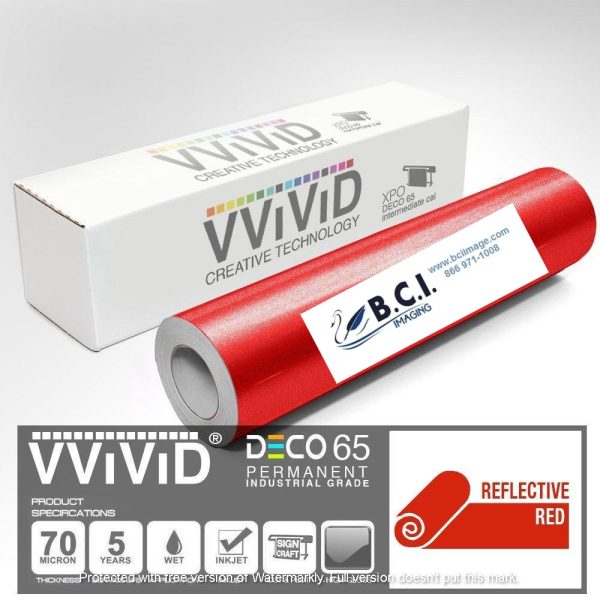 Vvivid Vinyl Others DECO65 Reflective Red Permanent Craft Film