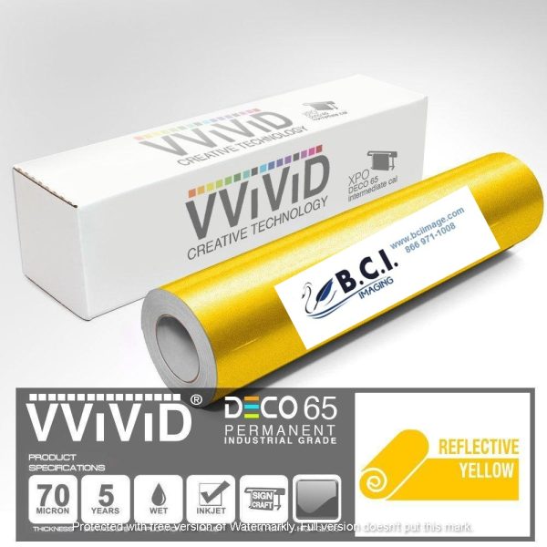 Vvivid Vinyl Others DECO65 Gloss Yellow Permanent Craft Film