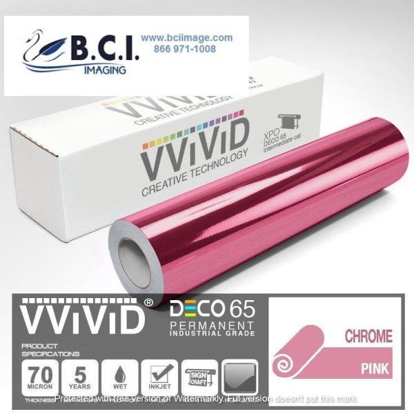 Vvivid Vinyl Others DECO65 Chrome Pink Permanent Craft Film