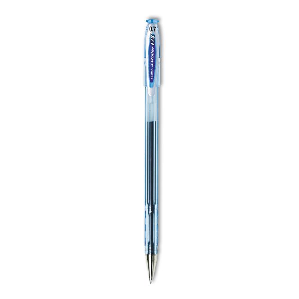 J-Roller RX Gel Pen, Stick, Medium 0.7 mm, Blue Ink, Translucent Blue Barrel, 12/Pack