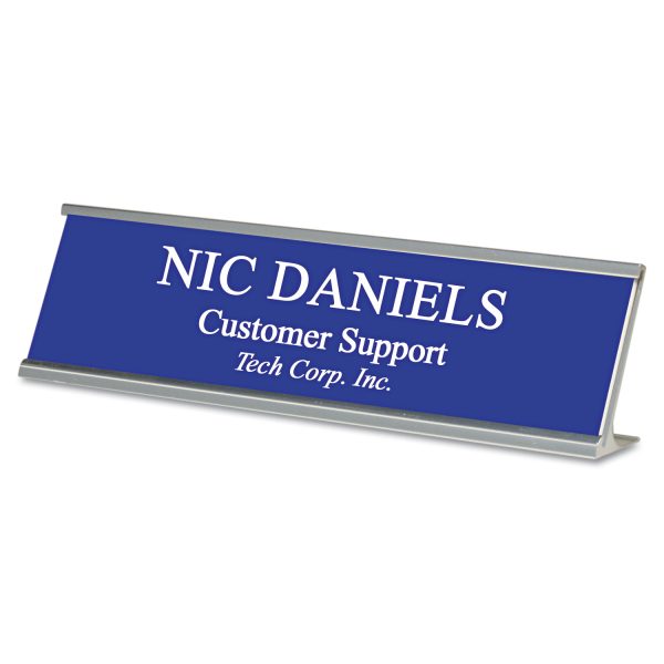 Custom Desk/Counter Sign, 8 x 2, Silver Frame