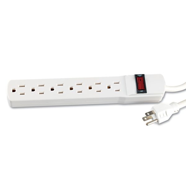 Power Strip, 6 Outlets, 6 ft Cord, Ivory - Image 5