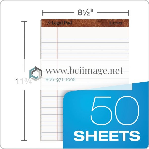 The Legal Pad Ruled Perforated Pads, Wide/Legal Rule, 50 White 8.5 x 11.75 Sheets, Dozen - Image 2