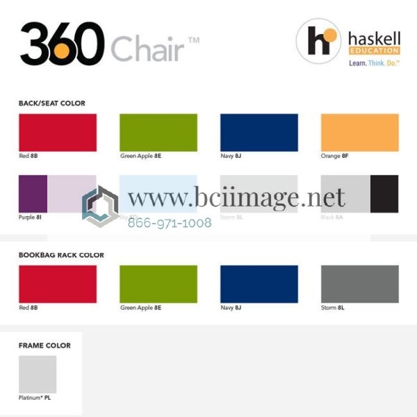 360 Series Backless Stool w/ Footrest & Hard Wheel Casters - 24"H by Haskell Education,TS5CHW0.24PL - Image 9