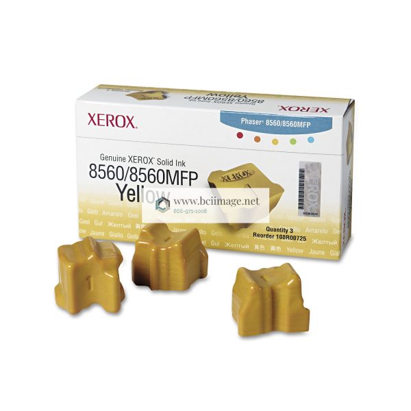 108R00725 Solid Ink Stick, 3,400 Page-Yield, Yellow, 3/Box