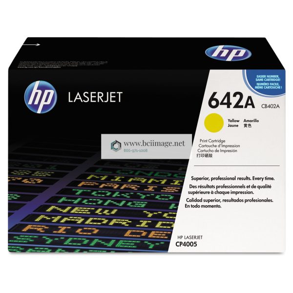 HP 642A, (CB402A) Yellow Original LaserJet Toner Cartridge