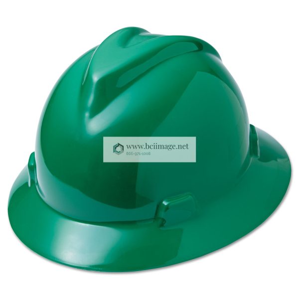 V-Gard Full-Brim Hard Hats, Ratchet Suspension, Size 6.5 to 8, Green - Image 3