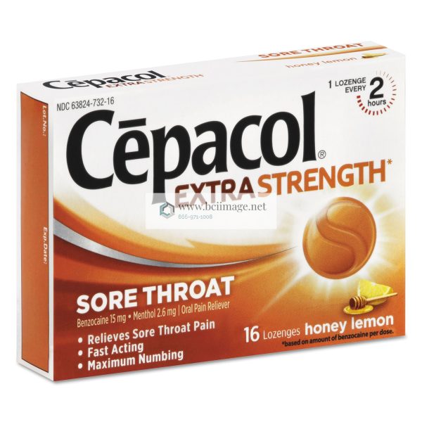 Extra Strength Sore Throat Lozenges, Honey Lemon, 16 Lozenges/Box, 24 Box/Carton - Image 2