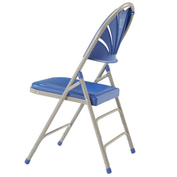 Fan Back Polyfold Folding Chair- 4 Pack ( Blue Plastic/Gray Frame ) by National Public Seating, 1105 - Image 3