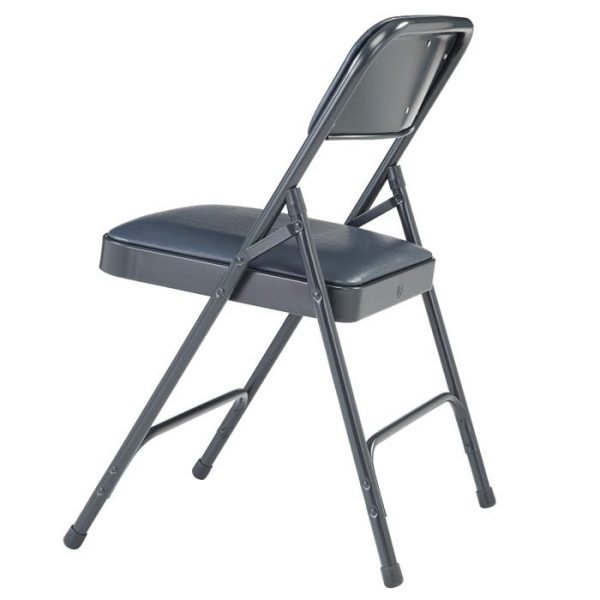Padded Folding Chair- 4 Pack (Midnight Blue Vinyl / Char Blue Frame) by National Public Seating, 1204 - Image 3