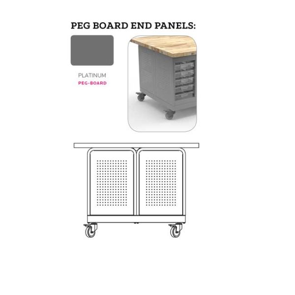 Cascade Marker Table with Butcher Block Top - Dual Side 15 Tote Trays & Open Shelves by Smith System, 25304BUTCHER - Image 3