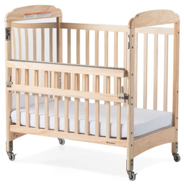 Next Gen Serenity SafeReach Side Gate Compact Crib - Mirrored (One End) Natural by Foundations, 2543040