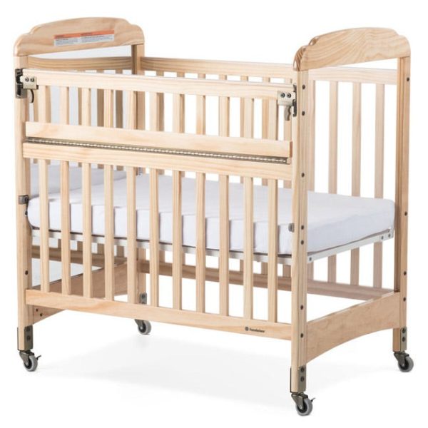 Next Gen Serenity SafeReach Side Gate Compact Crib - Mirrored (One End) Natural by Foundations, 2543040 - Image 7