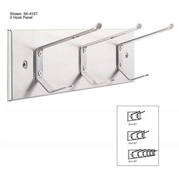 Stainless Steel Wall Coat Rack (2 Hooks) by Magnuson Group, 2K-41ST - Image 4