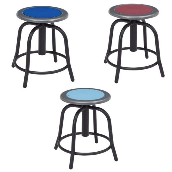 Adjustable Swivel Stool - Poly Seat & Black Frame by National Public Seating, 68XX-10 - Image 4