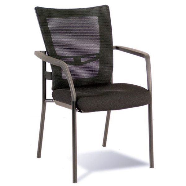 Mesh Back Padded Seat Guest Arm Chair by NDI Office Furniture, 7944-BLK