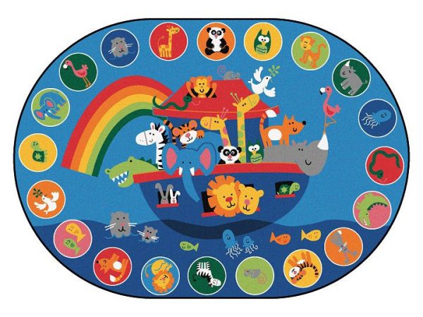 Noah's Voyage ValuePlus Circletime Rug (8' x 12' Oval) by Carpets for Kids, 80008