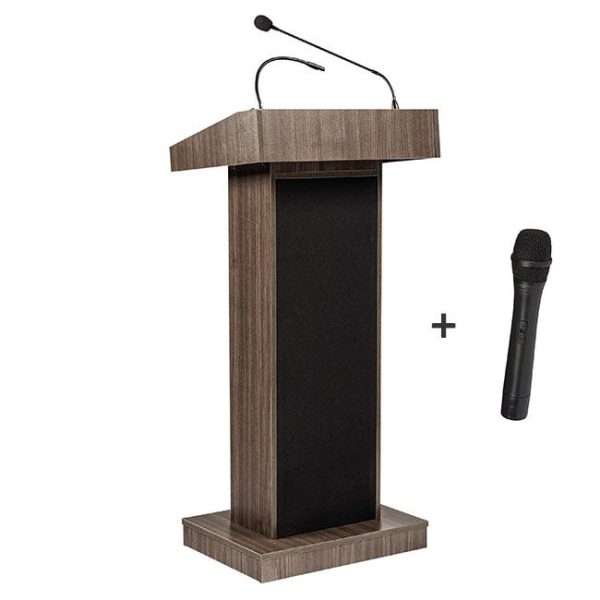 Non-Adjustable Orator Lectern with Handheld Wireless Mic by Oklahoma Sound, 800X-LWM5-XX