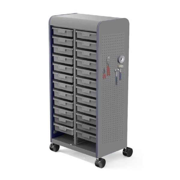 Cascade Storage Cabinet with Peg Board Panel (Mid-Tower Open w/Twenty Four 3'' SW Totes) by Smith System, 810024000HP