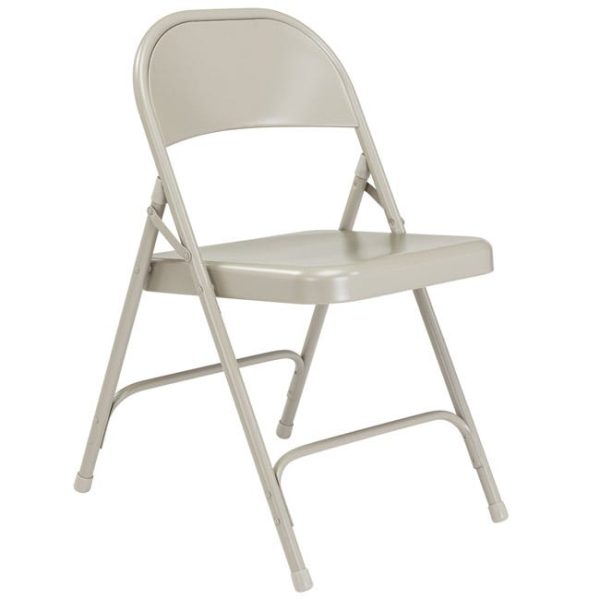 Round Back Folding Chair- 4 Pack ( Gray ) by National Public Seating, 52 - Image 2