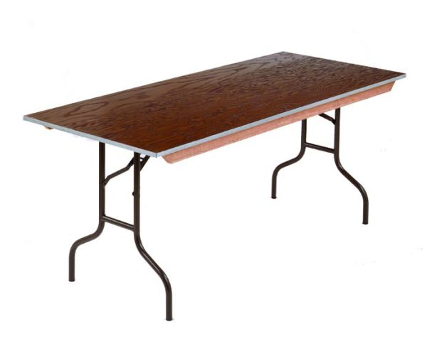 Steel Edge Stained Plywood Folding Table (36'' X 96'') by Midwest Folding Products, 836E