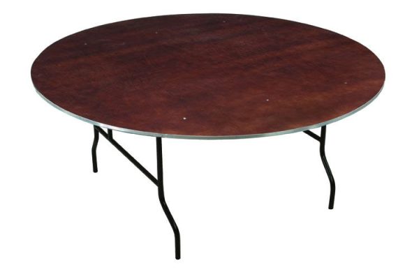 Steel Edge Stained Plywood Folding Table (60'' Round) by Midwest Folding Products, R60E