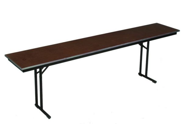18'' X 96''  Steel Edge Stained Plywood Seminar Folding Table with Comfort Leg by Midwest Folding Products, CP818E