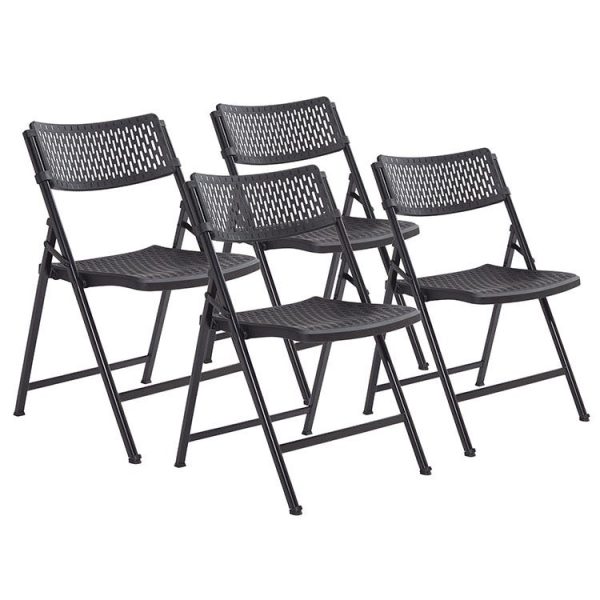 Airflex Folding Chair- Black- 4 Pack by National Public Seating, 1410