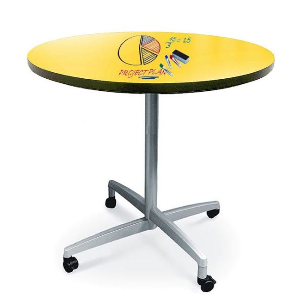 Dry Erase Nest and Fold Bar Height Café Table (36'' Round) by Allied Plastics, NFCAFE4236RDE - Image 3