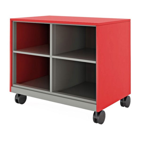 Hutch Mobile Metal Storage - Mobile Metal Storage Cabinet with Cubbies (30'' H) by Allied Plastics, MMS30C