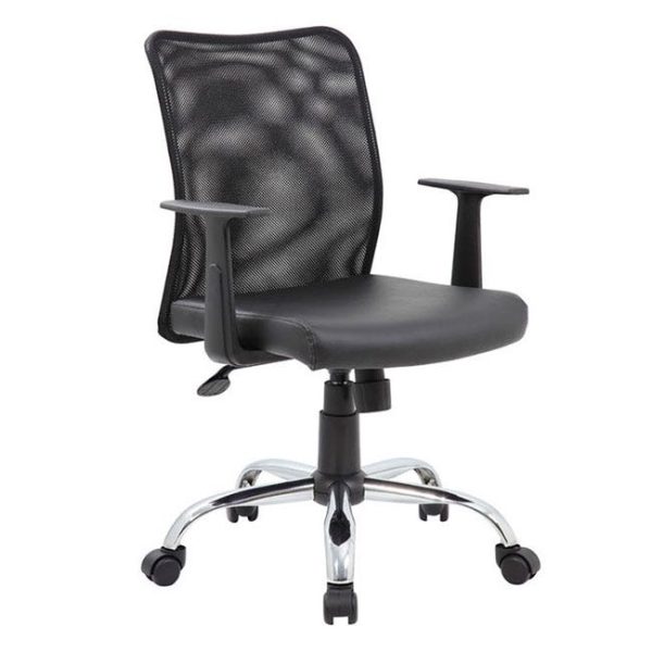 Mesh Task Chair with T-Arms by Boss, B6116C-CS